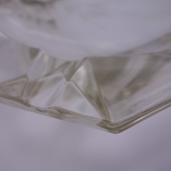 Square Glass Cigar Ash Tray with Wheat Stalk Etching Design - Picture 11 of 12